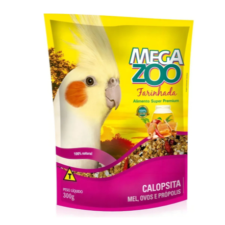 Farinhada Megazoo Calopsitas Sabor Mel, Ovos E Propolis 300g em Oferta na Shopee