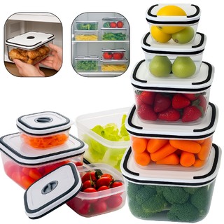 Kit 5 Potes Herméticos Transparentes Para Frezzer E Micro-ondas Linha Premium
