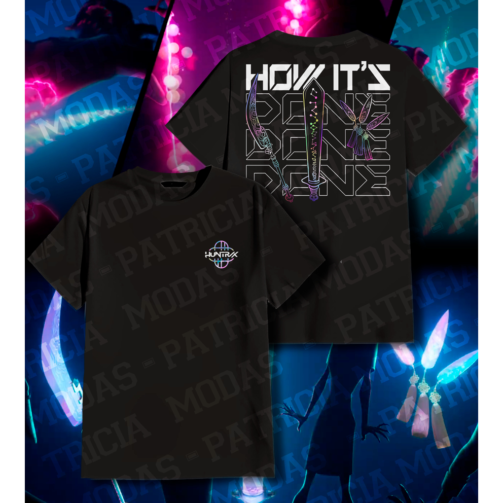 Camiseta 100% algodão, Kpop, Kpop Demon Hunters, As caçadoras do Kpop, Huntrix, How it's done, P ao GG