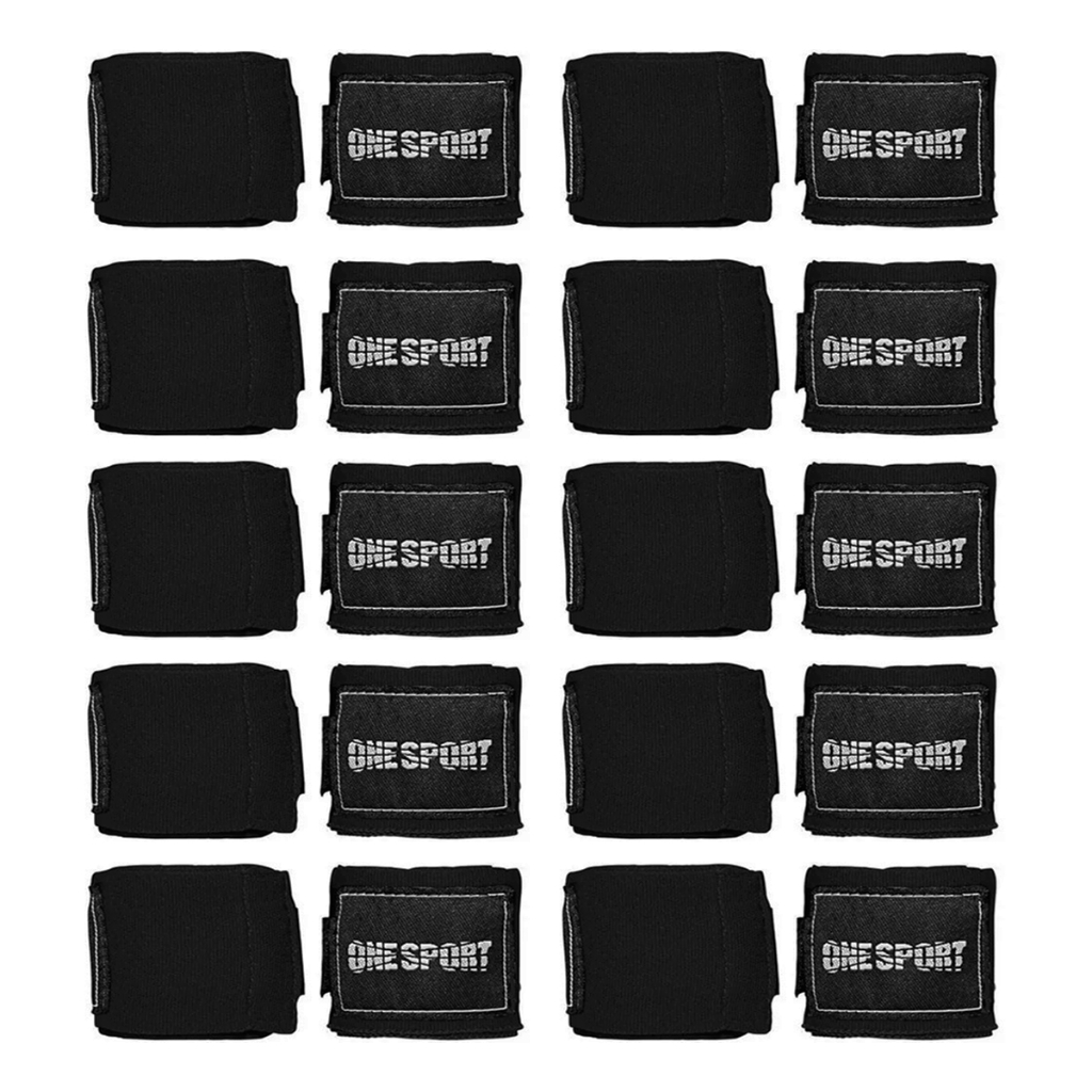 Kit 10 Pares Bandagem Elastica Boxe Muay Thai 2,5mts/3mts/5mts Preta