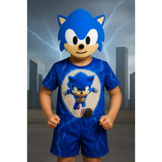 FANTASIA INFANTIL FESTAS SONIC - PARA OS MENINOS em Oferta na Shopee