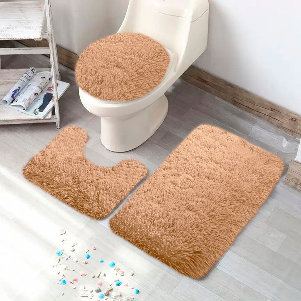 Conjunto Banheiro 3 Pecas Tapetes Jogo Banheiro Oferta Jogo De Banheiro 3 Peças Peludo 4cm Felpudo