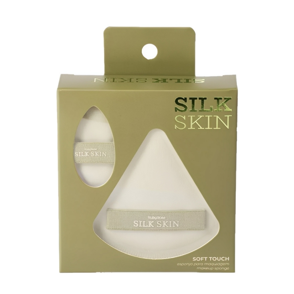 Kit Esponja para Maquiagem Silk Skin Soft Touch  Ruby Rose Produtos de Maquiagem