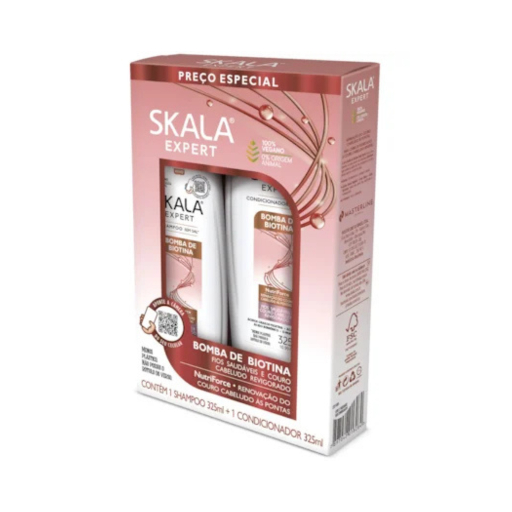 Kit Shampoo e Condicionador Skala Bomba de Biotina