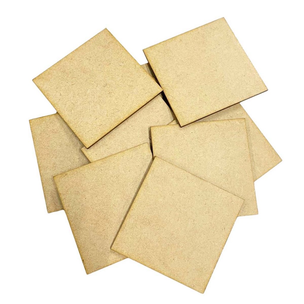 Kit 100 placa plaquinha 12x12 cm chapa mdf cru 3mm base artesanato quadrinho moldura mini quadro