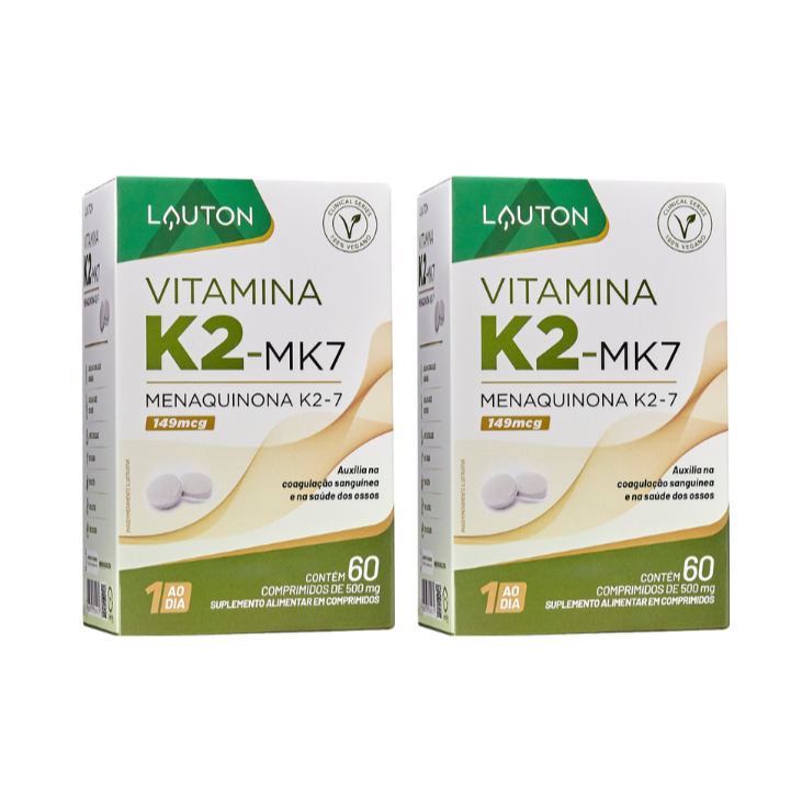 Kit 2x Vitamina K2 Mk7 Menaquinona 149mcg (60 cápsulas) - Lauton