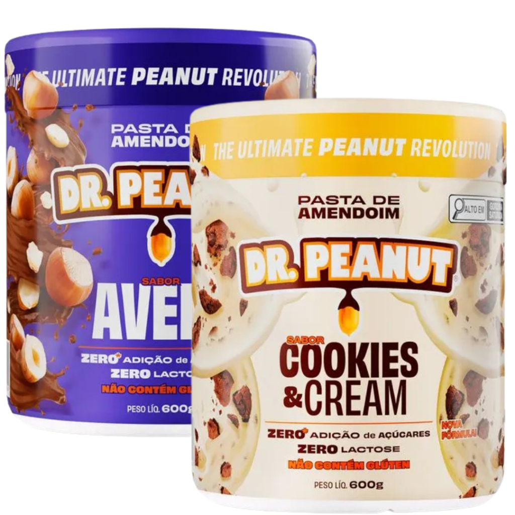 KIT 2 PASTA DE AMENDOIM ZERO ADIÇÃO DE AÇUCAR SEM GLÚTEN 600G -  DR. PEANUT em Oferta na Shopee
