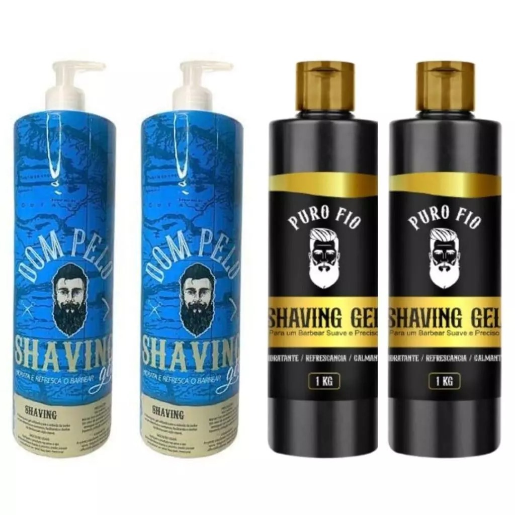 Combo 4 shaving 2 shaving Puro fio + 2 shaving dom pelo