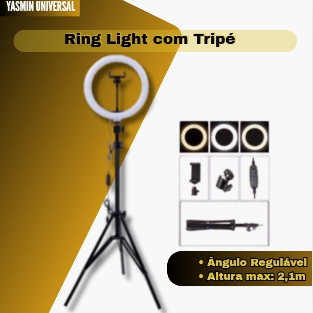 Ring Light Iluminador 10 Polegadas Com Tripé De 2.10 Metro BF/BN/BQ