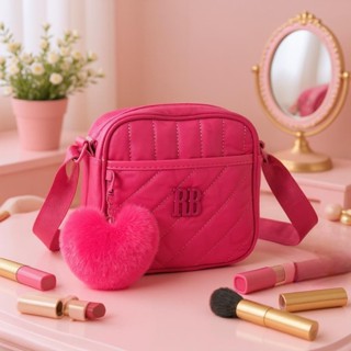 Bolsa Rebecca Bonbon Feminina  Infantil Transversal Pequena Crinkle Chaveiro Coração em Oferta na Shopee