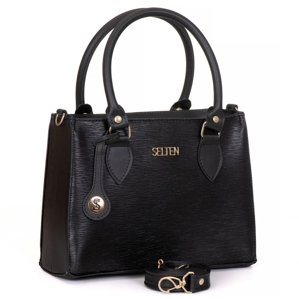Detalhes do Kit Bolsa Media Transversal Com Necessaire Quadrada Unissex Selten