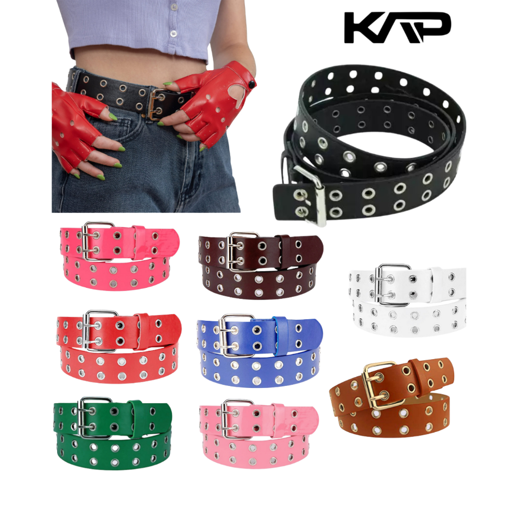 Cinto Y2K ilhós duplo unissex + brinde correntinha 40cm em Oferta na Shopee