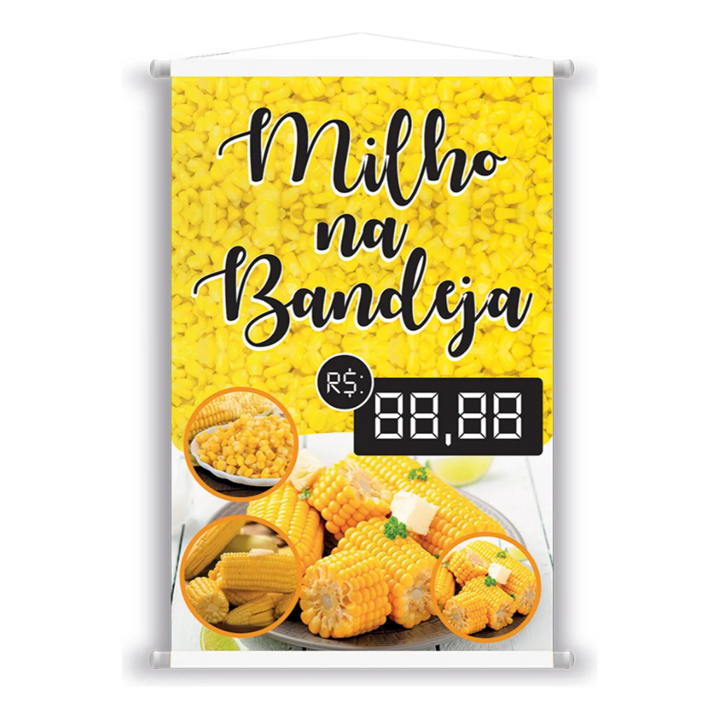 Banner Faixa I Milho Na Bandeja I Preço Editável I Garanta Já I 40X60cm