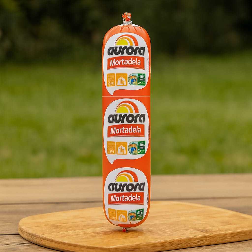 Mortadela Tubular Aurora 1kg Envio Imediato Petisco Aperitivo Validade Longa em Oferta na Shopee