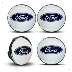 Kit 4 Calotinha Centro Miolo De Roda Ford Focus Fusion New Fiesta Ecosport Prata 55mm
