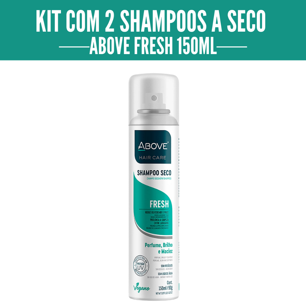 Kit Com 2 Shampoos A Seco Above Fresh 150ml em Oferta na Shopee