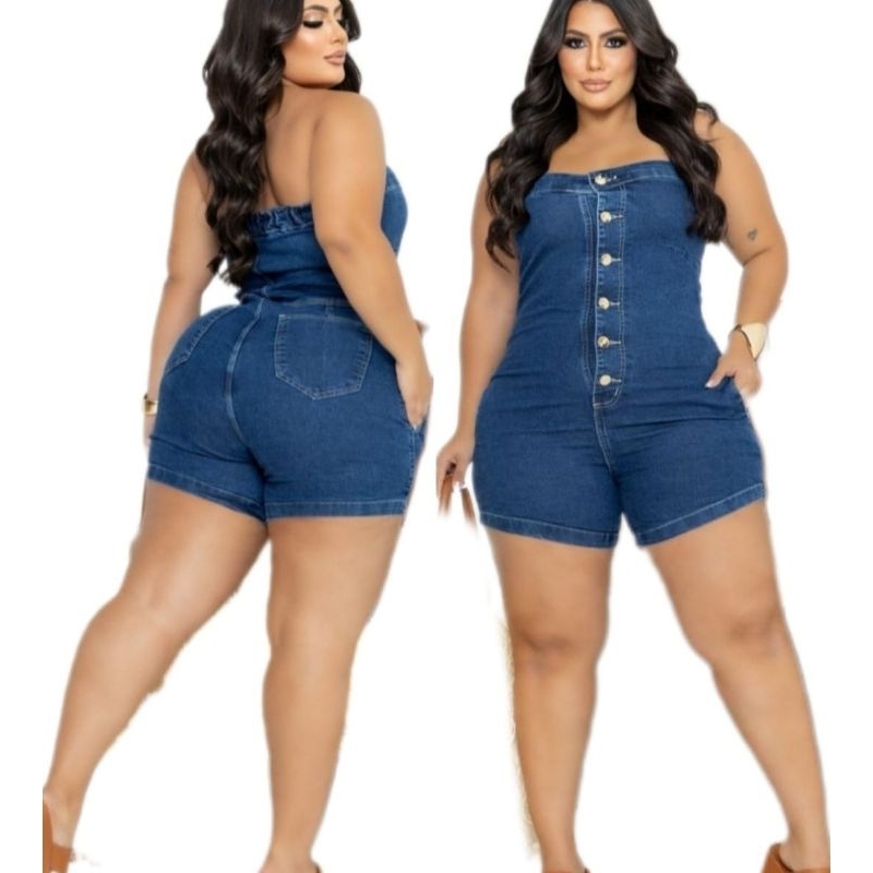 Macacão Tomara que Caia Plus size Moda  chique 38 ao 54 com elastano