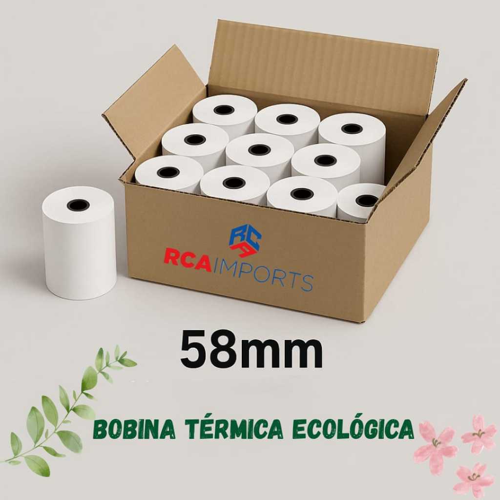 Bobina térmica ecológica para mini impressora 58mm em Oferta na Shopee