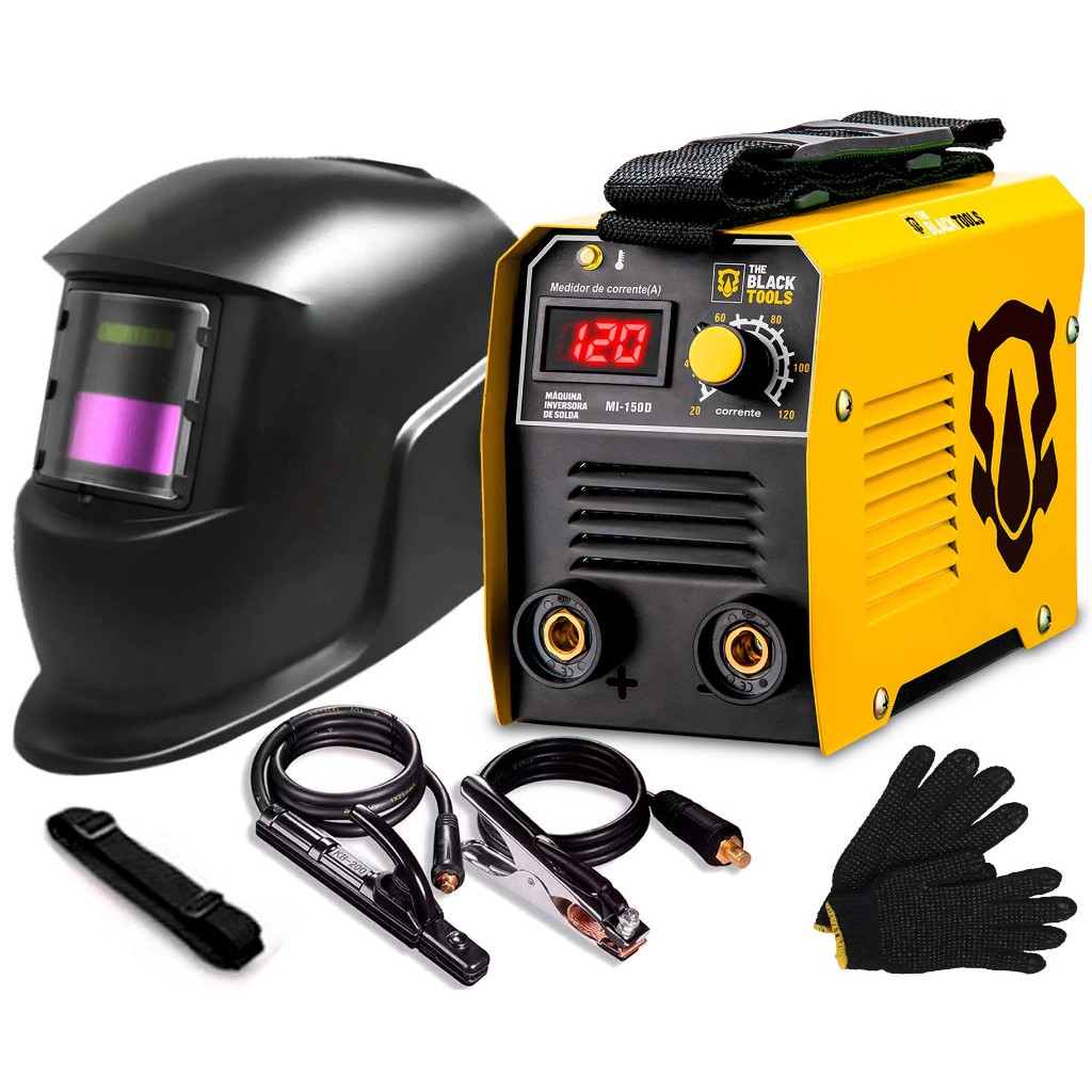 Maquina De Solda Elétrica Inversora Mma Máscara The Black Tools + Acessórios em Oferta na Shopee