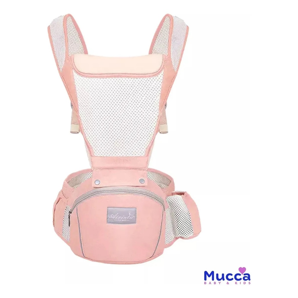 Canguru Ergonômico Carregador de Passeio Rosa Bebê Mucca Confort Cool