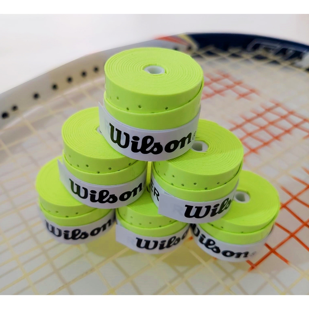 Overgrip Wilson Grip Pegajoso Perfurado Para Raquete Tennis, Beach Tênis, Squash, Padel - Verde Neon
