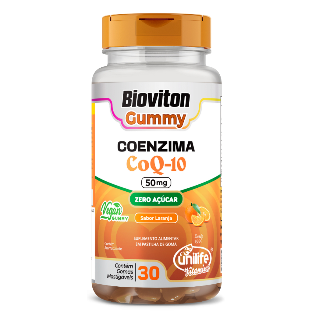 Coenzima Q10 Gummy Coq10 Unilife Bioviton 30 Gomas Sabor Laranja Sem Açúcar Vegana