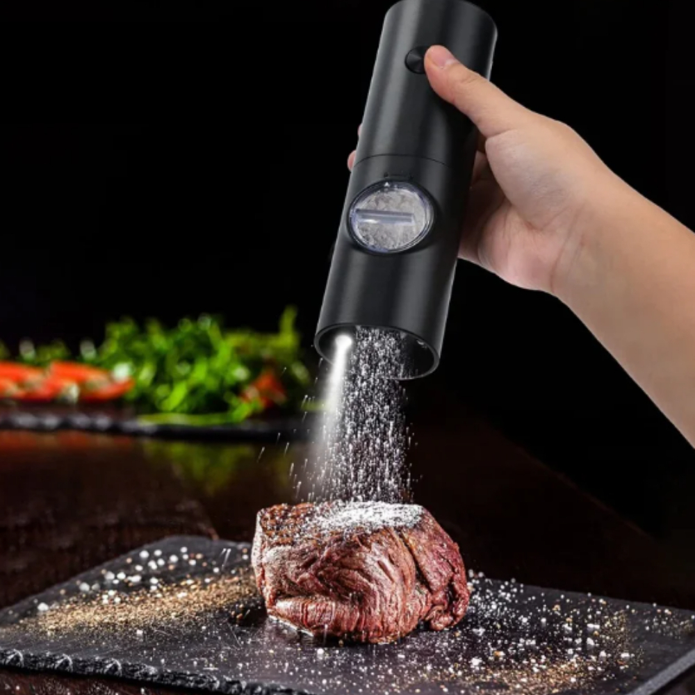 Moedor Elétrico De Sal Pimenta Temperos Condimentos Automático Com Ajuste de Moagem