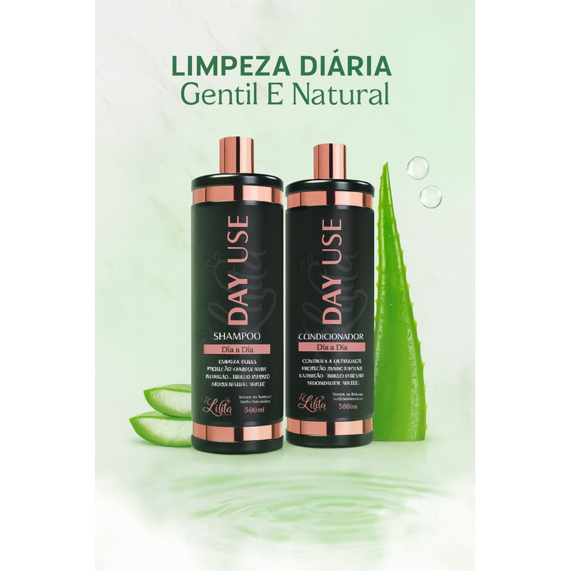 kit tratamento e manutencção dos cachos Shampoo+ Condicionador Day Use 500 ml Proteção diária
