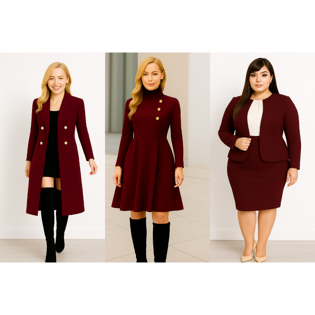Sobretudo Feminino Social Plus Size Casaco Comprido Cardigã ou Conjunto Social 2peças Casaco e Saia ou Vestido Midi Gola