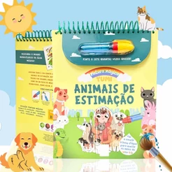 Livro Interativo Infantil : Pinte Com Água E Veja A Mágica | Acompanha Pincel Para Crianças - Capa Dura E Espiral