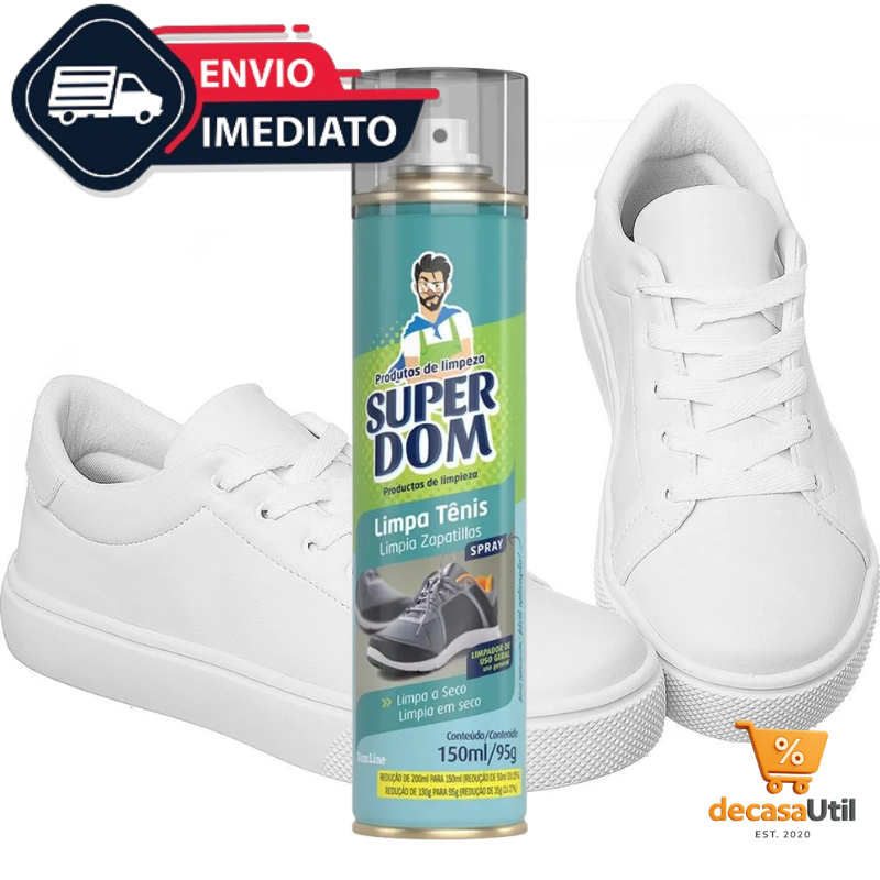 Limpa Tênis Spray Premium Limpa a Seco Baston Limpeza Profunda 250ml + Brinde Esponja