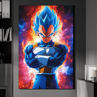 Quadro decorativo anime dragonball z super vegeta deus super saiyajin blue desenho em Oferta na Shopee