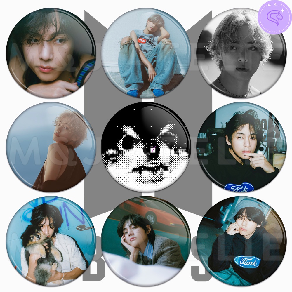 Bottons Taehyung BTS V Layover - Bottom / Broche / Button / Boton / Pin - Tamanhos 3,2cm/4,4cm/5,8cm