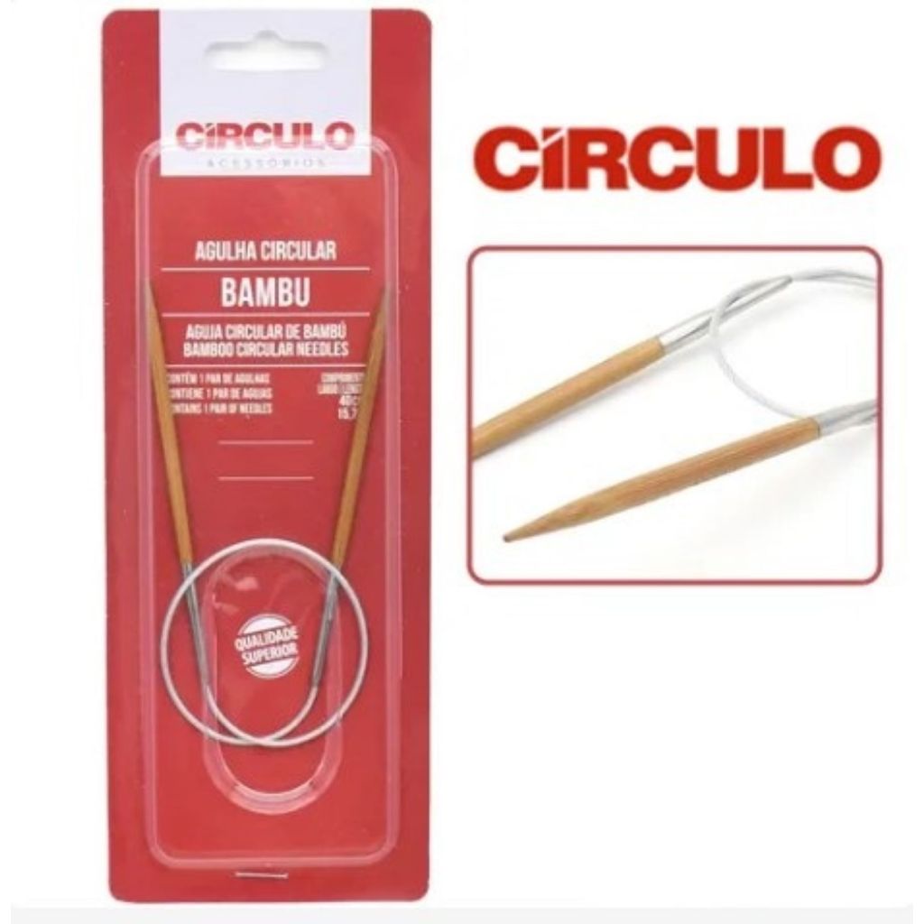 Agulha Circular para Tricô Bambu e Aço Círculo 60cm Escolha seu Tamanho Tamanho Crochê Juta Barbante