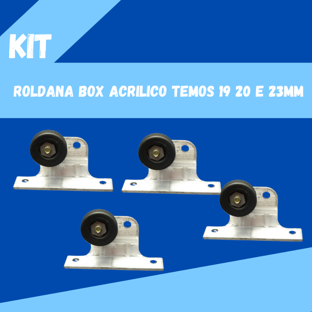 Roldana Box Acrílico Portinhas Com Cavalete 4 Peças 19 20 e 23mm antigo manutenção reparo segurança