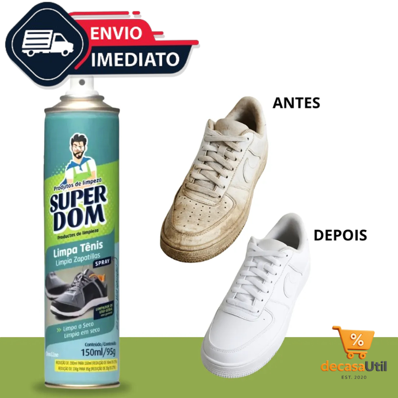 Limpa Tênis Branco e Colorido Baston Spray Limpador a Seco Espuma Limpa Tenis Produto Premium