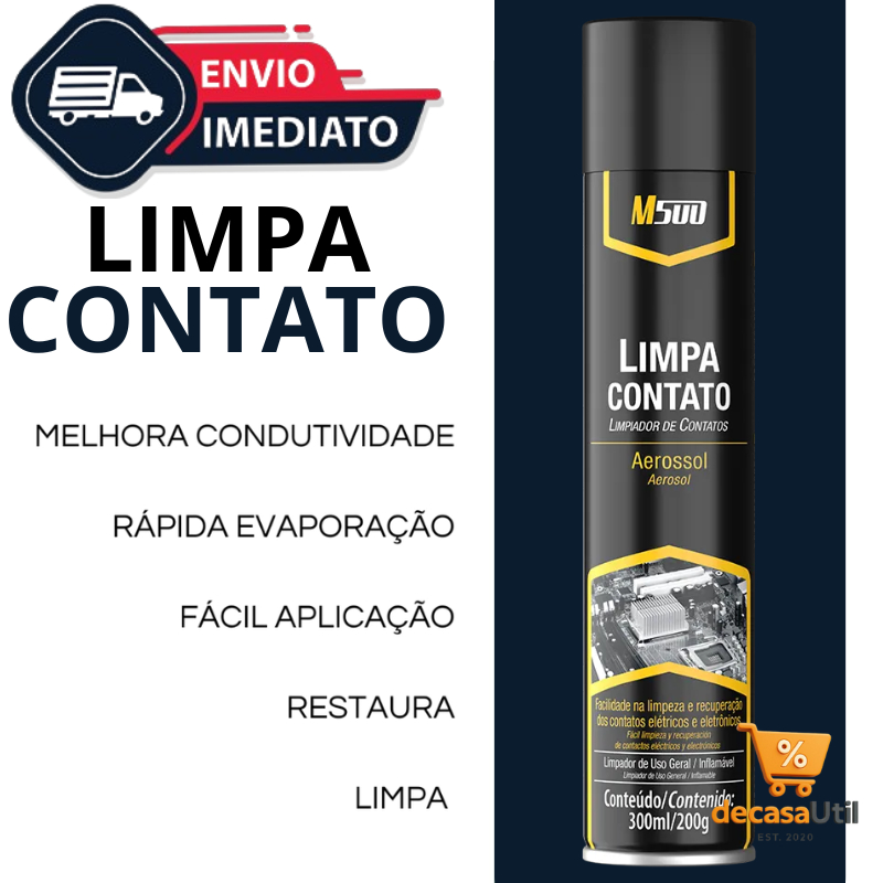 Limpa Contato Spray M500 300ml – Secagem Rápida, Alta Precisão p/ Placas Eletrônicas, Resíduo Zero