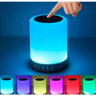 Caixa De Som Bluetooth Abajur Led Touch Luminária Multicolor 3528 em Oferta na Shopee