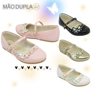 Sapatilha Infantil Menina Boneca Confortável Batizado Casamento Daminha da Mão Dupla Borboleta Flor em Oferta na Shopee