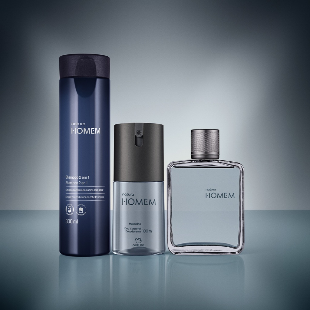 Kit Presente Natura Homem Completo (3 Produtos) – Colônia + Desodorante + Shampoo