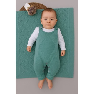 Kit Saida Maternidade Tricô Manta + Salopete Jardineira para Bebê Menino e Menina Tricot em Oferta na Shopee