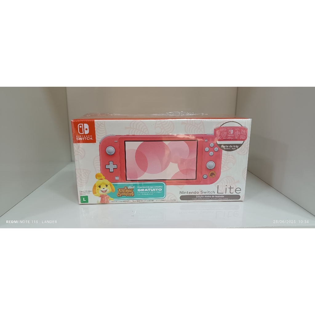 Nintendo Switch Lite Edição Animal Crossing Coral