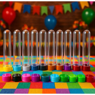 Kit 50 Tubetes Lembrancinha 13cm Acrilico - Para Decoração, Festa De Criança em Oferta na Shopee