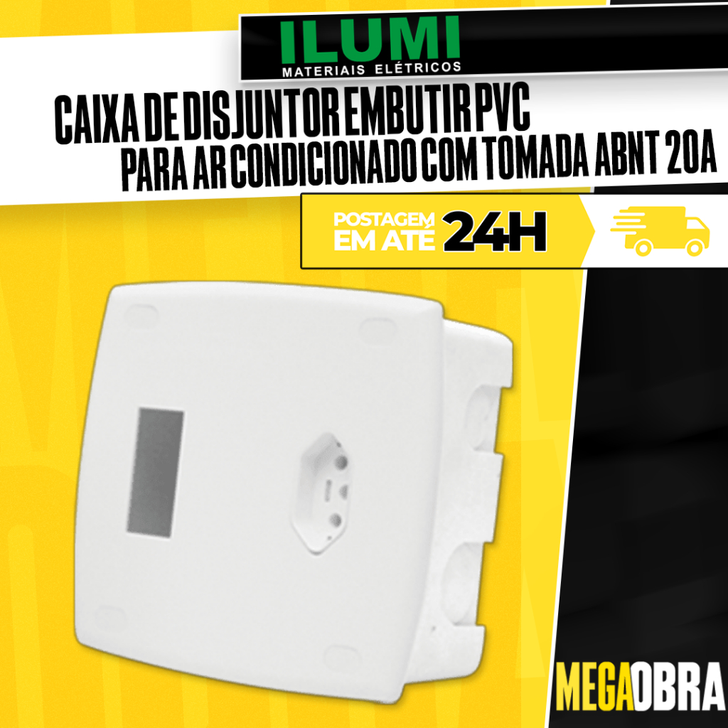Quadro de Distribuição Embutir em PVC com tomada ABNT 20A Ilumi