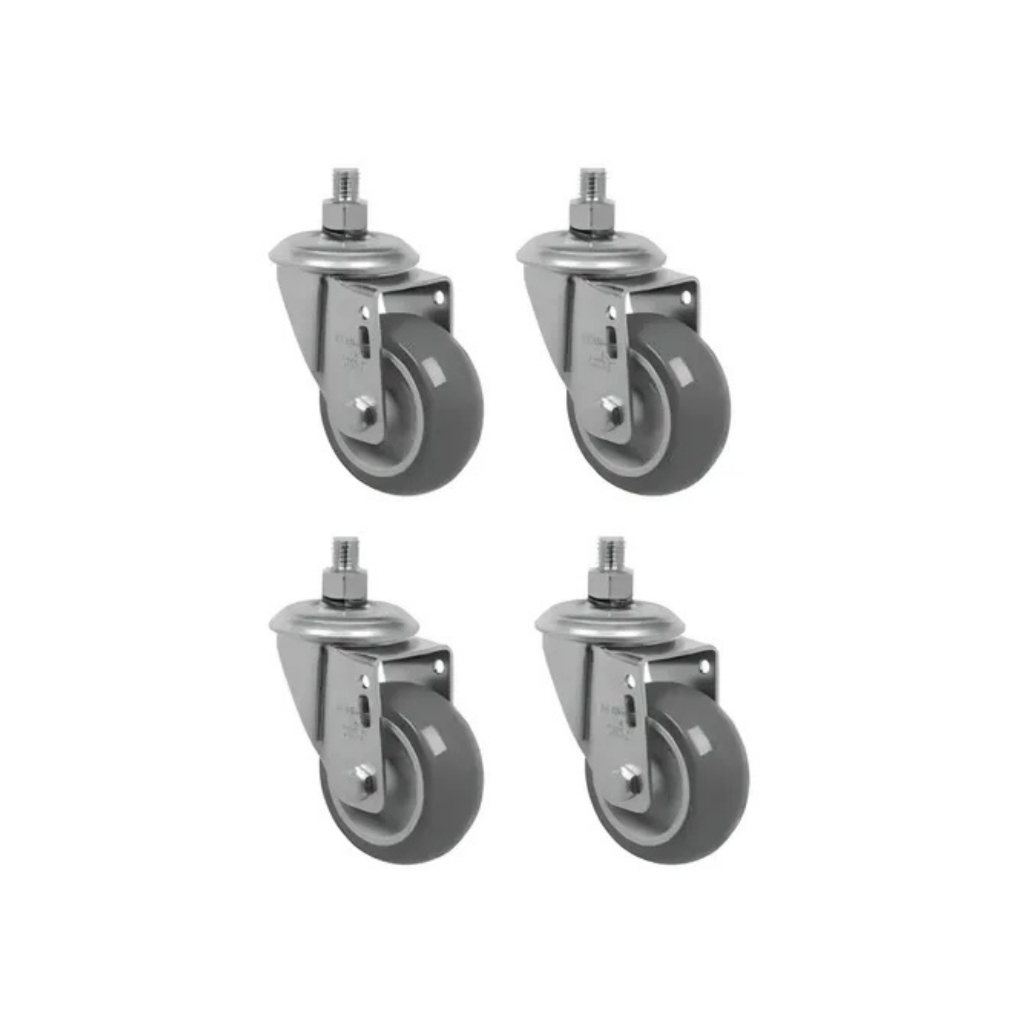 Schioppa Gle 312 Bp 4 Rodízios Giratório Espiga Parafuso Pvc 3 Polegadas