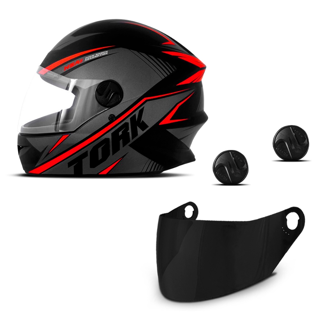Capacete R8 Fechado Adulto Unissex Pro Tork + Viseira Fumê + Parafuso em Oferta na Shopee