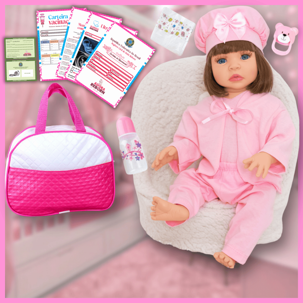 Bebê Reborn Silicone Boneca Realista Pode Dar Banho Original Bolsa Maternidade - Mom & Baby
