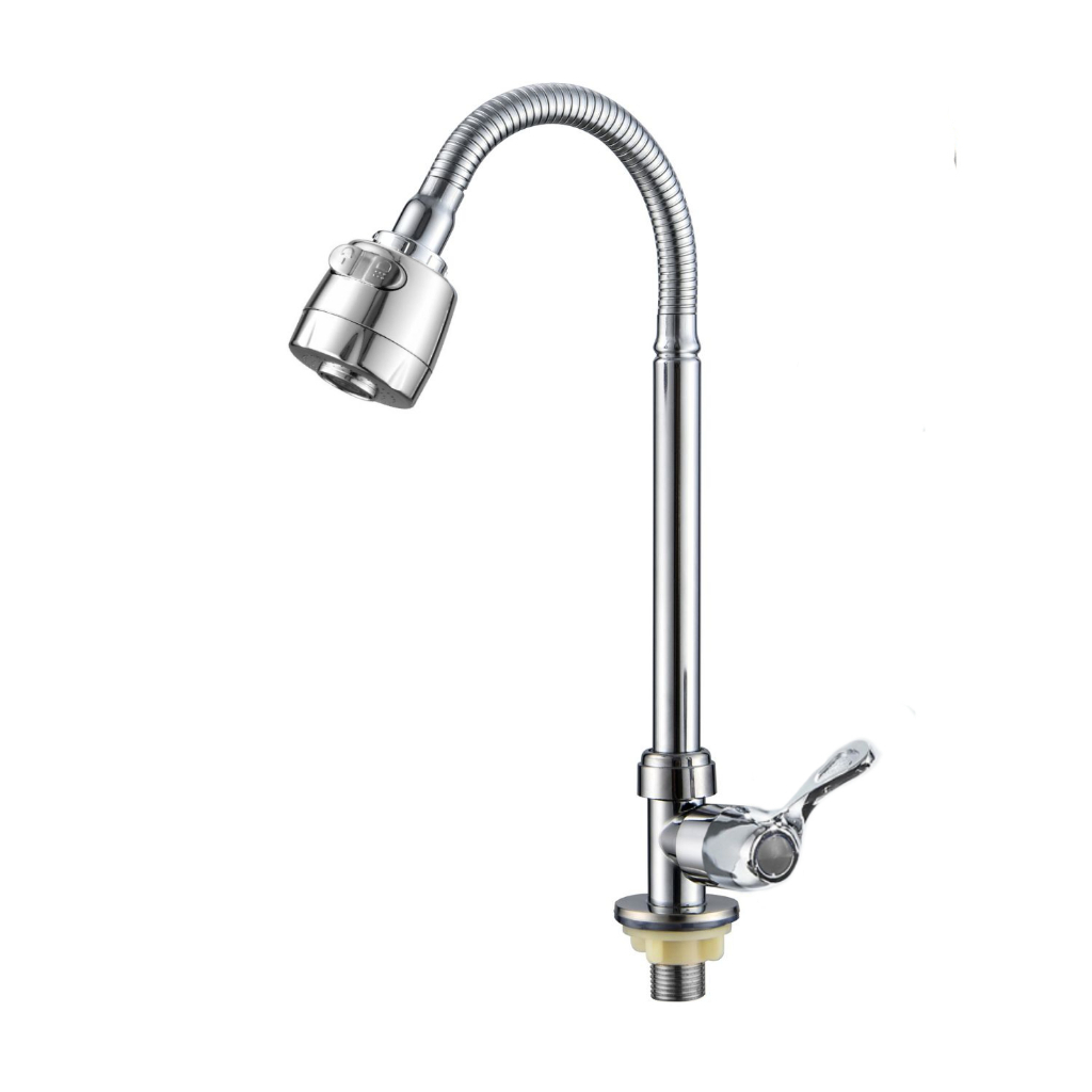 Torneira Cozinha Gourmet Bancada Flexível 1/4 Volta Cromo em Oferta na Shopee