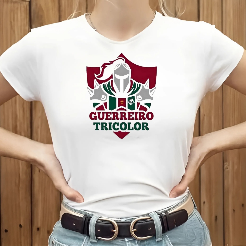 Camiseta T shirt Fluminense Baby look Vários Modelos Camisa Branca