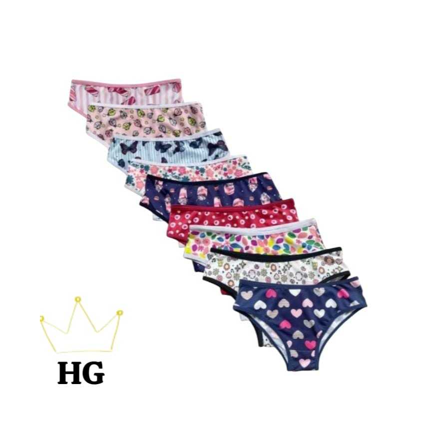 Kit 10 Calcinhas ESTAMPADA Infantil e Juvenil Para Meninas de 4 a 12 anos Forro 100% Algodão em Oferta na Shopee